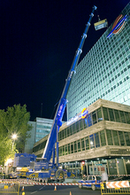 Generators lifting Ibercaja (Zaragoza, Spain)